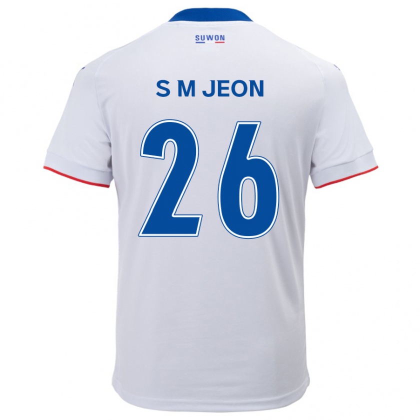 Kandiny Gyermek Min-Seung Jeon #26 Fehér Kék Idegenbeli Jersey 2024/25 Mez Póló Ing