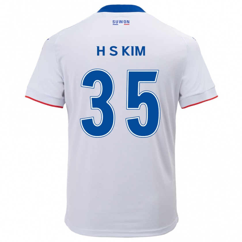 Kandiny Gyermek Seung-Hyun Kim #35 Fehér Kék Idegenbeli Jersey 2024/25 Mez Póló Ing