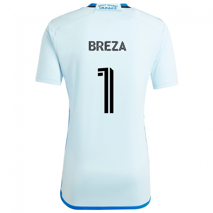 Kandiny Gyermek Sebastian Breza #1 Jégkék Idegenbeli Jersey 2024/25 Mez Póló Ing