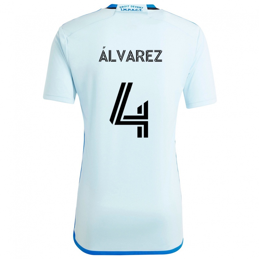 Kandiny Gyermek Fernando Álvarez #4 Jégkék Idegenbeli Jersey 2024/25 Mez Póló Ing