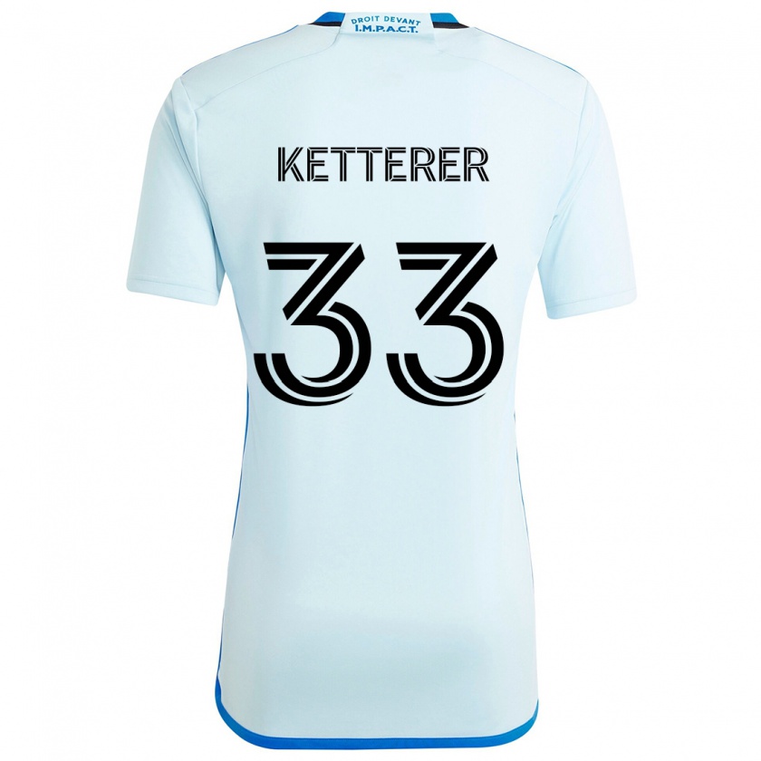 Kandiny Gyermek Logan Ketterer #33 Jégkék Idegenbeli Jersey 2024/25 Mez Póló Ing