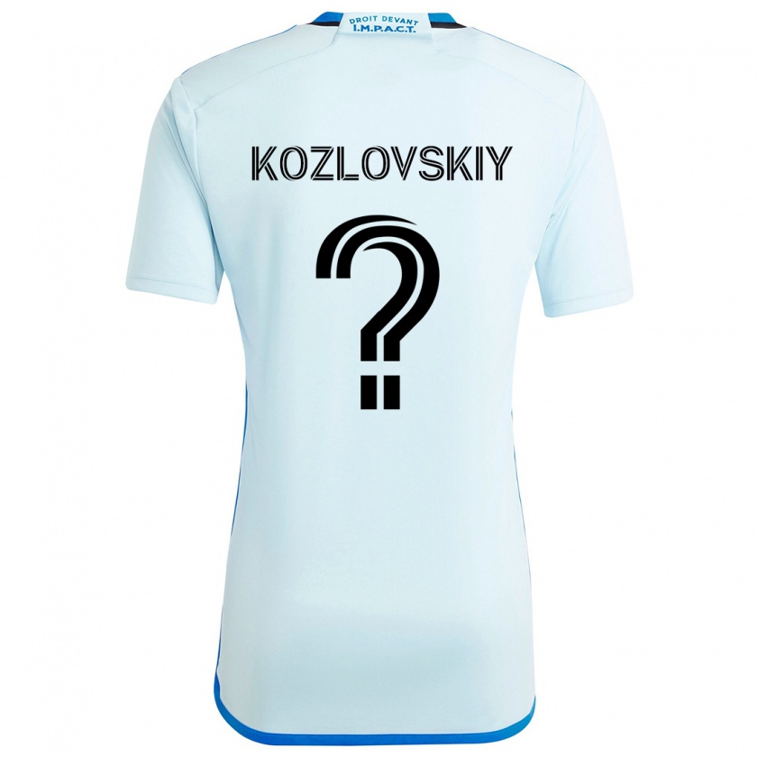 Kandiny Gyermek Sergei Kozlovskiy #0 Jégkék Idegenbeli Jersey 2024/25 Mez Póló Ing