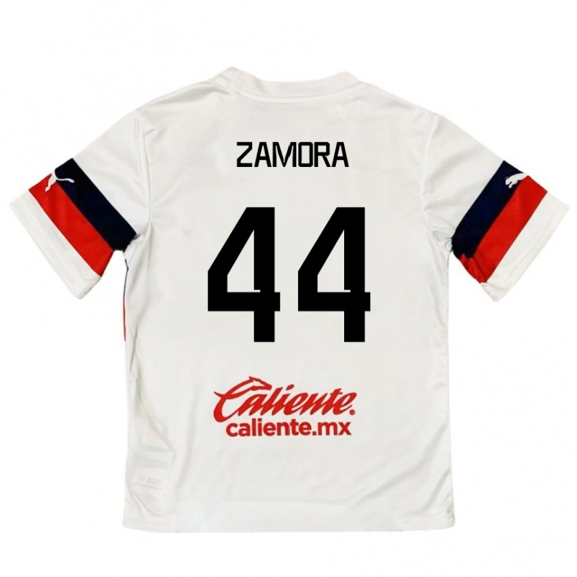 Kandiny Gyermek Saúl Zamora #44 Fehér Piros Idegenbeli Jersey 2024/25 Mez Póló Ing