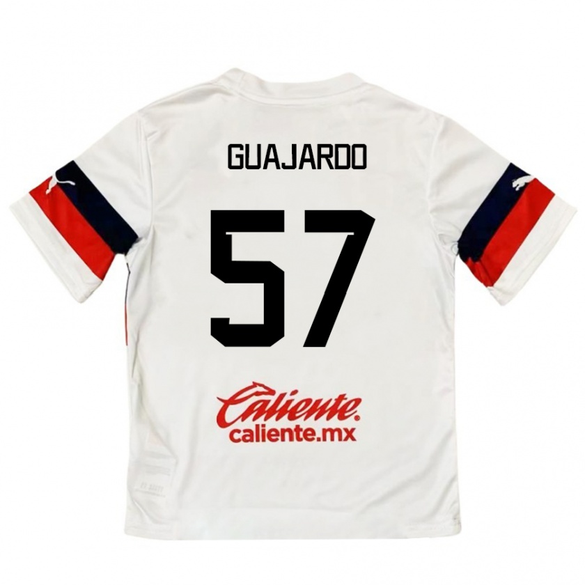 Kandiny Gyermek Dylan Guajardo #57 Fehér Piros Idegenbeli Jersey 2024/25 Mez Póló Ing