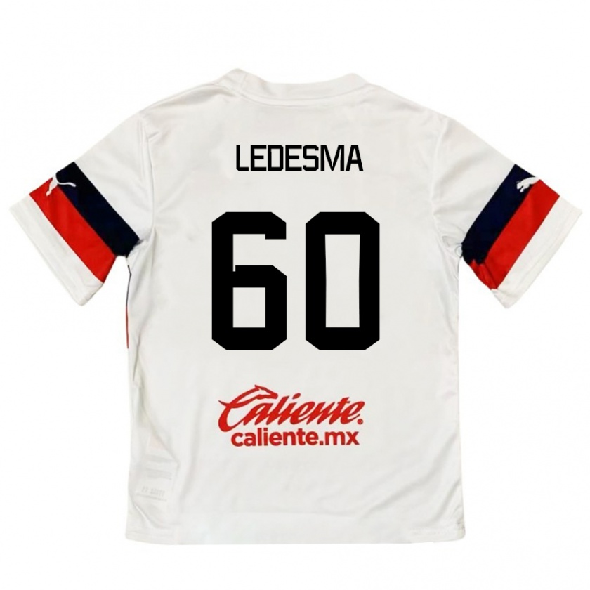 Kandiny Gyermek Luis Ledesma #60 Fehér Piros Idegenbeli Jersey 2024/25 Mez Póló Ing