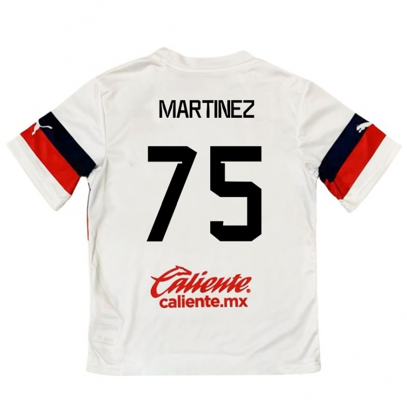 Kandiny Gyermek Isaac Martínez #75 Fehér Piros Idegenbeli Jersey 2024/25 Mez Póló Ing