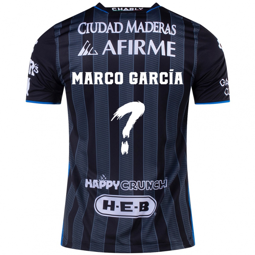 Kandiny Gyermek Marco García #0 Fehér Fekete Idegenbeli Jersey 2024/25 Mez Póló Ing