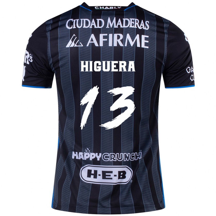 Kandiny Gyermek Carlos Higuera #13 Fehér Fekete Idegenbeli Jersey 2024/25 Mez Póló Ing