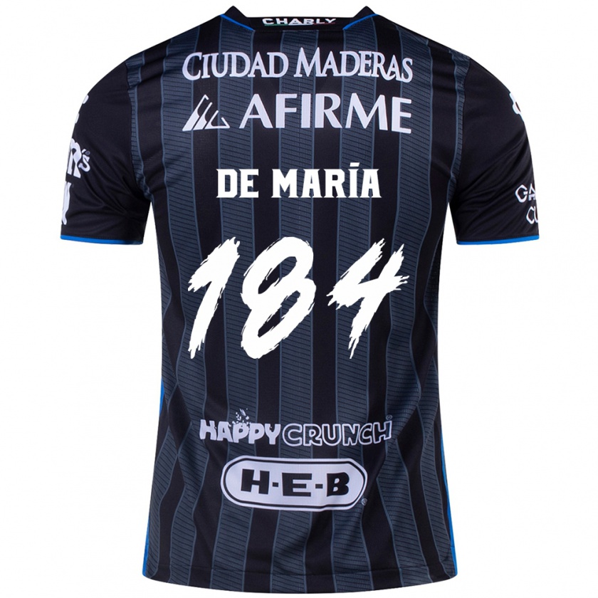 Kandiny Gyermek Antonio De María Y Campos #184 Fehér Fekete Idegenbeli Jersey 2024/25 Mez Póló Ing