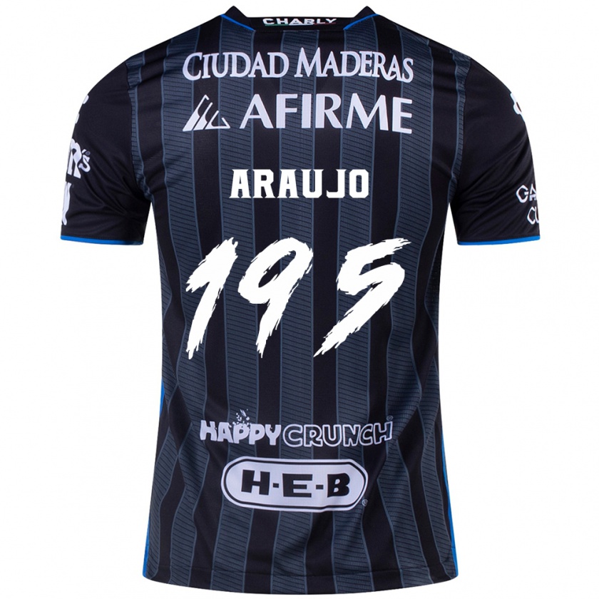 Kandiny Gyermek Diego Araujo #195 Fehér Fekete Idegenbeli Jersey 2024/25 Mez Póló Ing