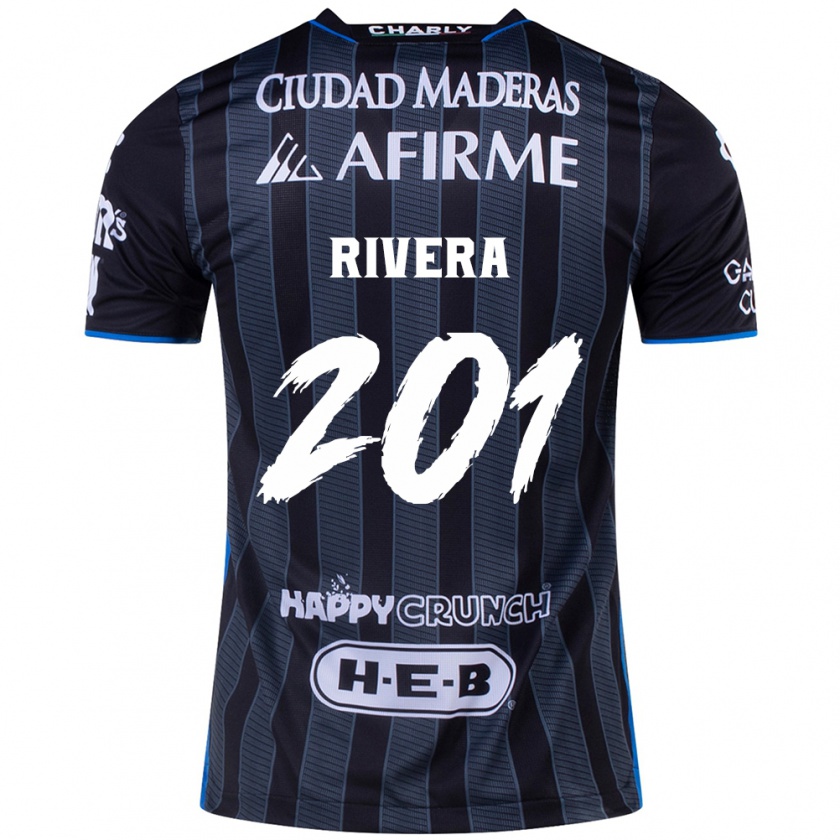 Kandiny Gyermek Christian Rivera #201 Fehér Fekete Idegenbeli Jersey 2024/25 Mez Póló Ing