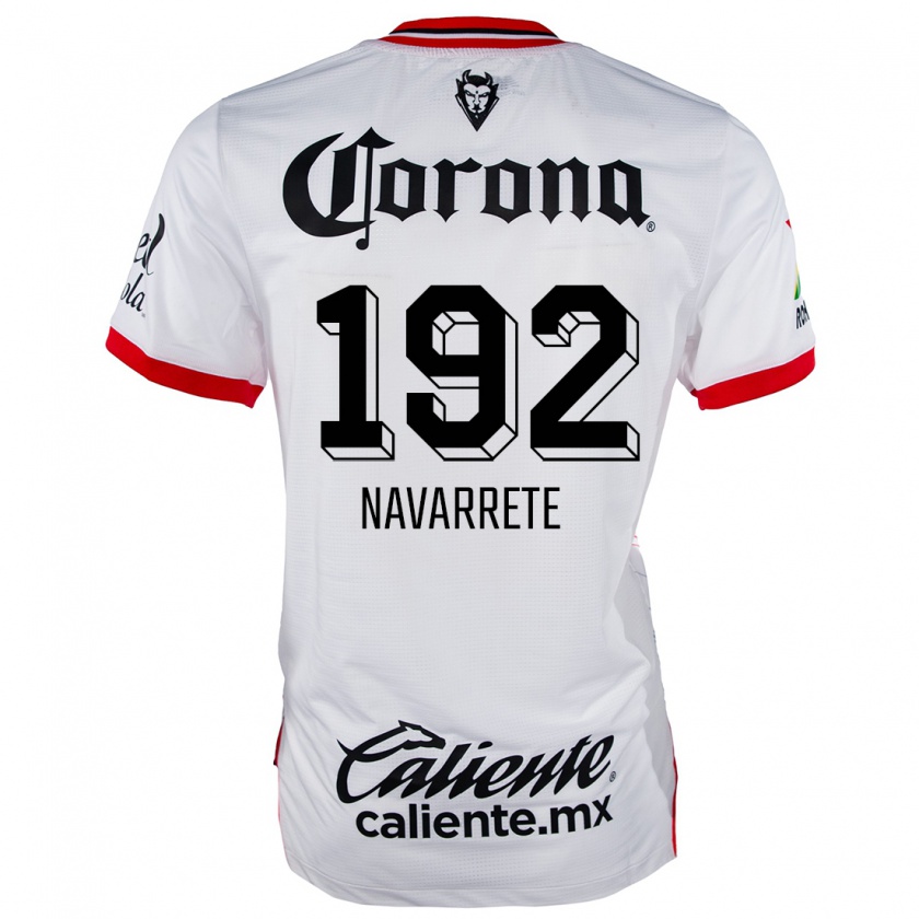 Kandiny Gyermek Luis Navarrete #192 Fehér Piros Idegenbeli Jersey 2024/25 Mez Póló Ing