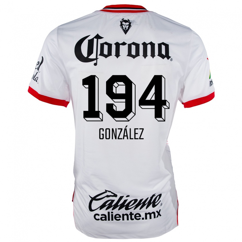 Kandiny Gyermek Cristopher González #194 Fehér Piros Idegenbeli Jersey 2024/25 Mez Póló Ing