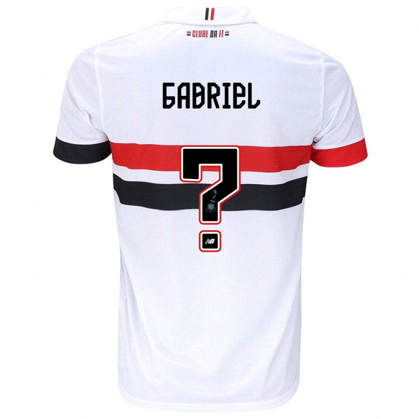 Kandiny Férfi Gabriel Bruno #0 Fehér Piros Fekete Hazai Jersey 2024/25 Mez Póló Ing