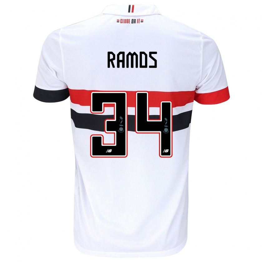 Kandiny Férfi Raí Ramos #34 Fehér Piros Fekete Hazai Jersey 2024/25 Mez Póló Ing