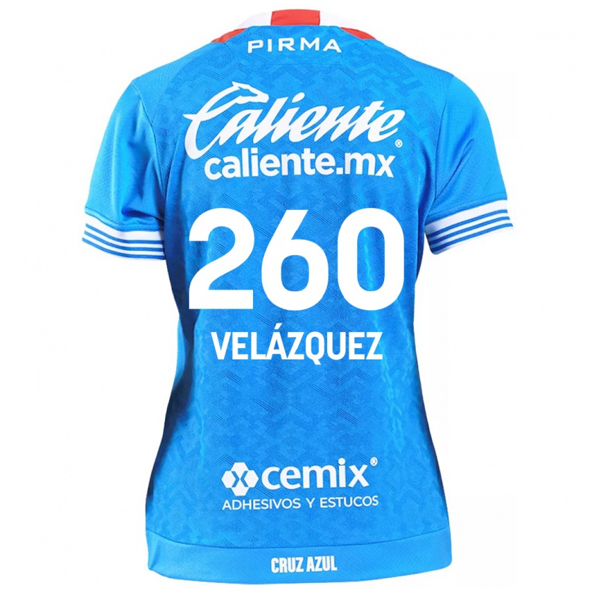 Kandiny Férfi Víctor Velázquez #260 Égszínkék Hazai Jersey 2024/25 Mez Póló Ing