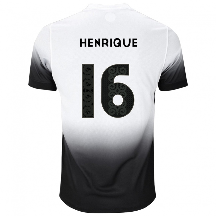 Kandiny Férfi Pedro Henrique #16 Fehér Fekete Hazai Jersey 2024/25 Mez Póló Ing