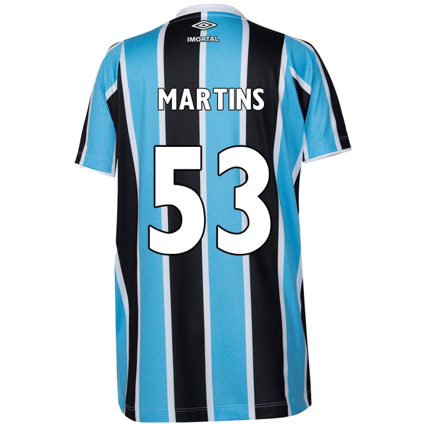 Kandiny Férfi Gustavo Martins #53 Kék Fekete Fehér Hazai Jersey 2024/25 Mez Póló Ing