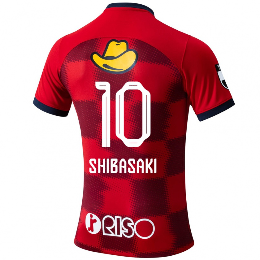 Kandiny Férfi Gaku Shibasaki #10 Piros Kék Fehér Hazai Jersey 2024/25 Mez Póló Ing