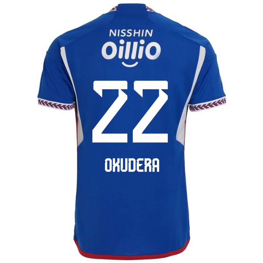 Kandiny Férfi Minato Okudera #22 Kék Fehér Piros Hazai Jersey 2024/25 Mez Póló Ing