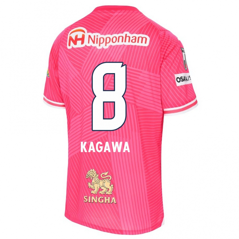 Kandiny Férfi Shinji Kagawa #8 Rózsaszín Fehér Hazai Jersey 2024/25 Mez Póló Ing