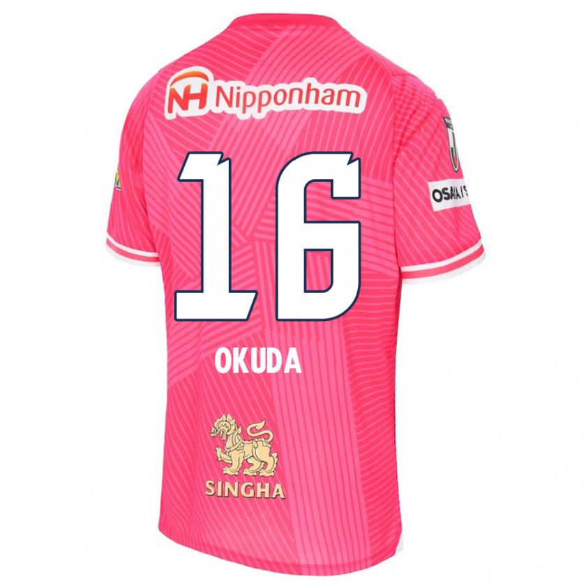 Kandiny Férfi Hayato Okuda #16 Rózsaszín Fehér Hazai Jersey 2024/25 Mez Póló Ing