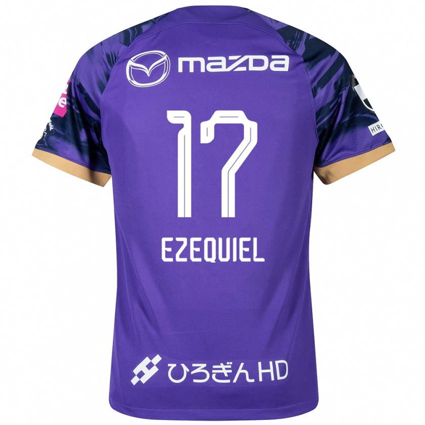 Kandiny Férfi Ezequiel #17 Lila Fehér Hazai Jersey 2024/25 Mez Póló Ing