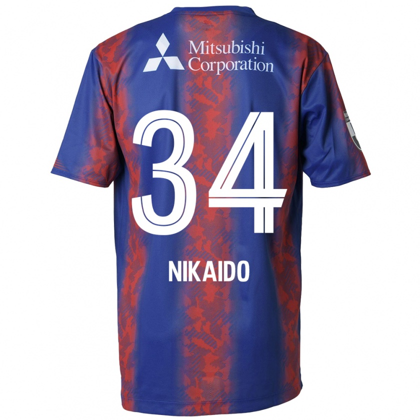 Kandiny Férfi Rintaro Nikaido #34 Kék Piros Hazai Jersey 2024/25 Mez Póló Ing