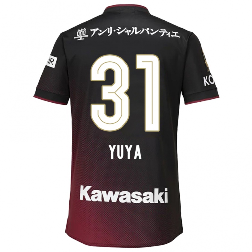 Kandiny Férfi Yuya Nakasaka #31 Fekete Piros Hazai Jersey 2024/25 Mez Póló Ing