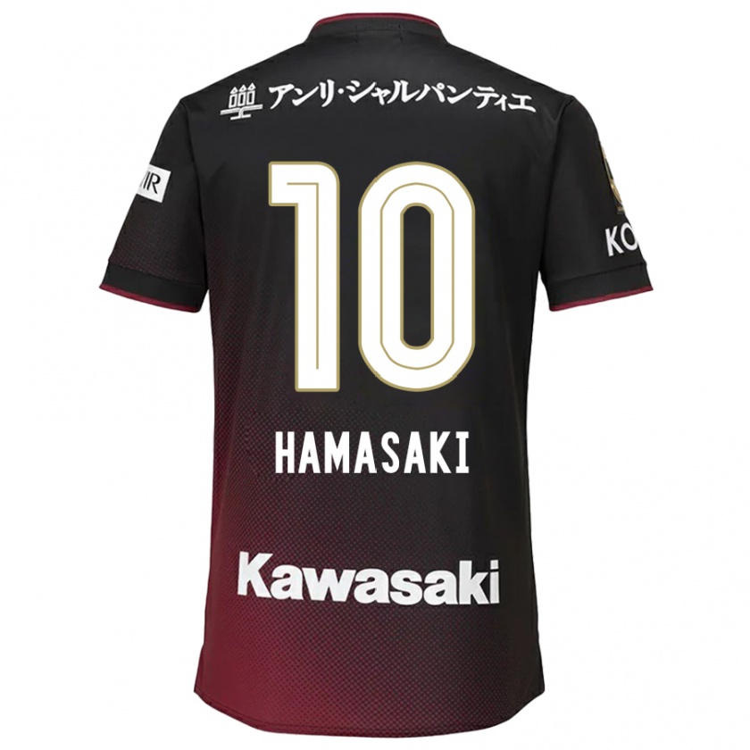 Kandiny Férfi Kento Hamasaki #10 Fekete Piros Hazai Jersey 2024/25 Mez Póló Ing