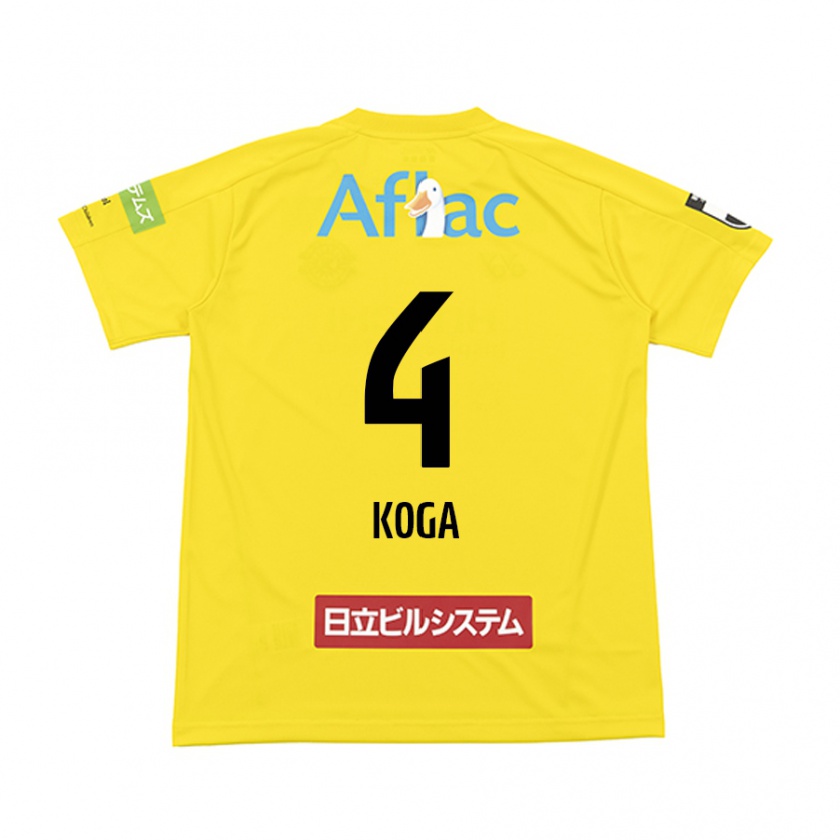 Kandiny Férfi Taiyo Koga #4 Sárga Fekete Hazai Jersey 2024/25 Mez Póló Ing