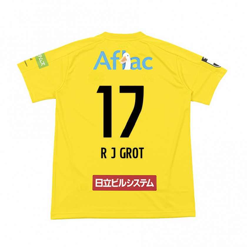 Kandiny Férfi Jay-Roy Grot #17 Sárga Fekete Hazai Jersey 2024/25 Mez Póló Ing