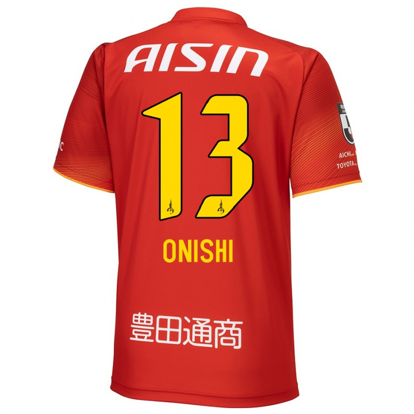 Kandiny Férfi Ritsu Onishi #13 Piros Fehér Sárga Hazai Jersey 2024/25 Mez Póló Ing