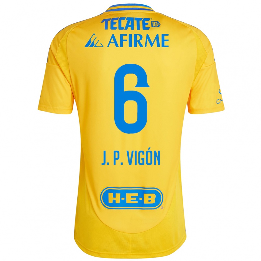 Kandiny Férfi Juan Pablo Vigón #6 Arany Sárga Hazai Jersey 2024/25 Mez Póló Ing