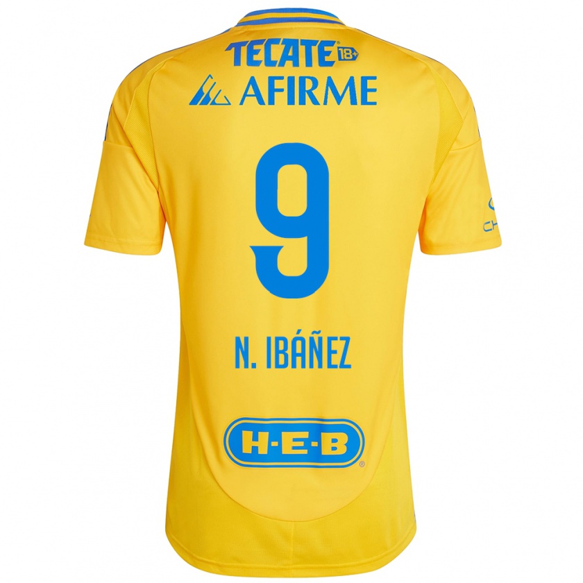 Kandiny Férfi Nicolás Ibáñez #9 Arany Sárga Hazai Jersey 2024/25 Mez Póló Ing