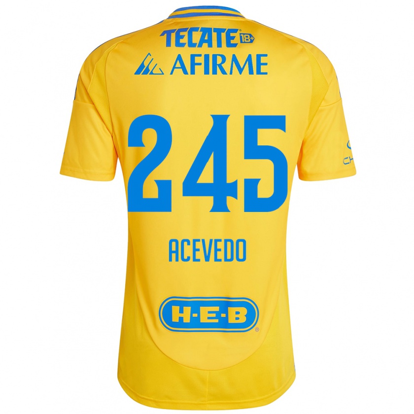 Kandiny Férfi Kevin Acevedo #245 Arany Sárga Hazai Jersey 2024/25 Mez Póló Ing