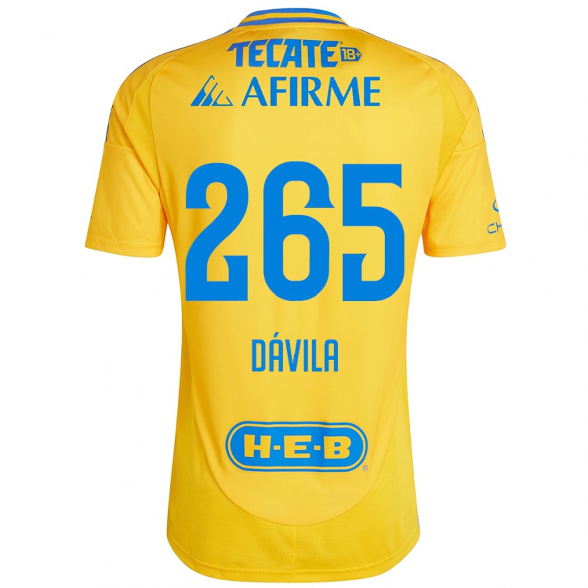 Kandiny Férfi Emiliano Dávila #265 Arany Sárga Hazai Jersey 2024/25 Mez Póló Ing