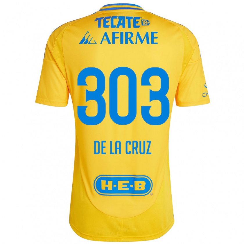 Kandiny Férfi Erick De La Cruz #303 Arany Sárga Hazai Jersey 2024/25 Mez Póló Ing