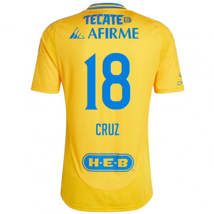 Kandiny Férfi Belen Cruz #18 Arany Sárga Hazai Jersey 2024/25 Mez Póló Ing