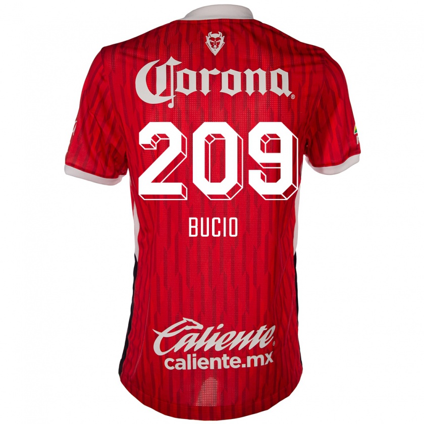 Kandiny Férfi Sebastián Bucio #209 Piros Fehér Hazai Jersey 2024/25 Mez Póló Ing