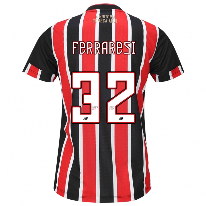 Kandiny Férfi Nahuel Ferraresi #32 Fekete Piros Fehér Idegenbeli Jersey 2024/25 Mez Póló Ing