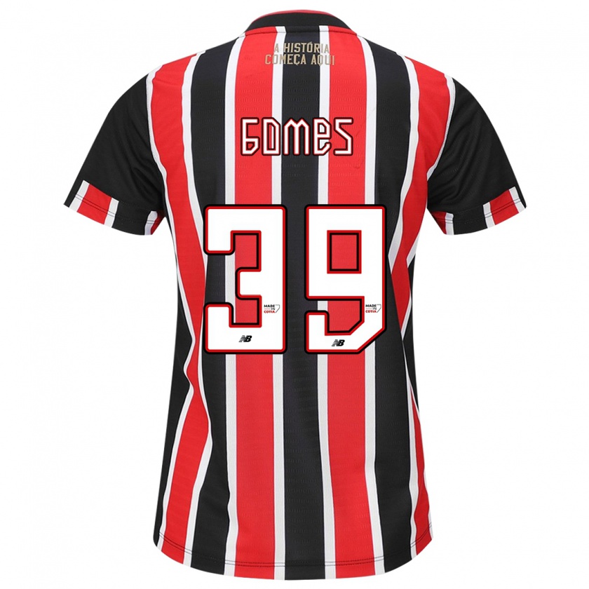 Kandiny Férfi William Gomes #39 Fekete Piros Fehér Idegenbeli Jersey 2024/25 Mez Póló Ing