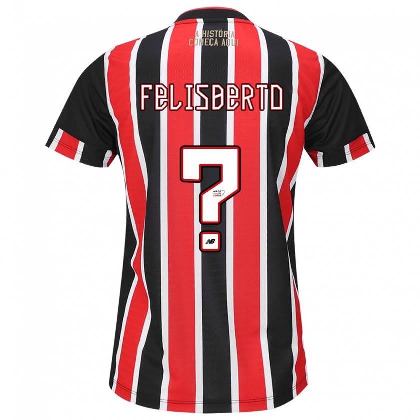 Kandiny Férfi Igor Felisberto #0 Fekete Piros Fehér Idegenbeli Jersey 2024/25 Mez Póló Ing