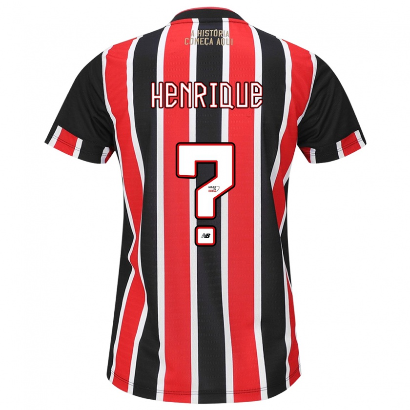 Kandiny Férfi Luiz Henrique #0 Fekete Piros Fehér Idegenbeli Jersey 2024/25 Mez Póló Ing