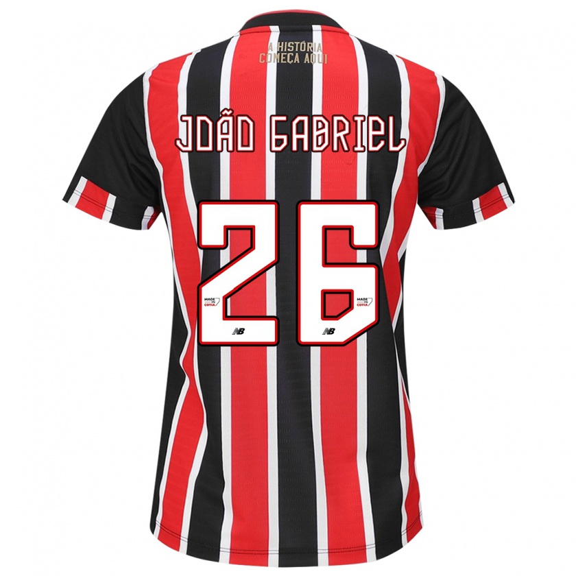 Kandiny Férfi João Gabriel #26 Fekete Piros Fehér Idegenbeli Jersey 2024/25 Mez Póló Ing