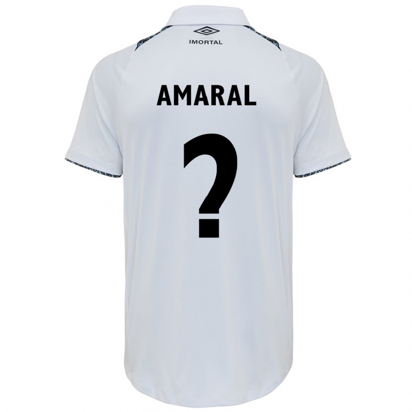 Kandiny Férfi Lucas Amaral #0 Fehér Kék Idegenbeli Jersey 2024/25 Mez Póló Ing