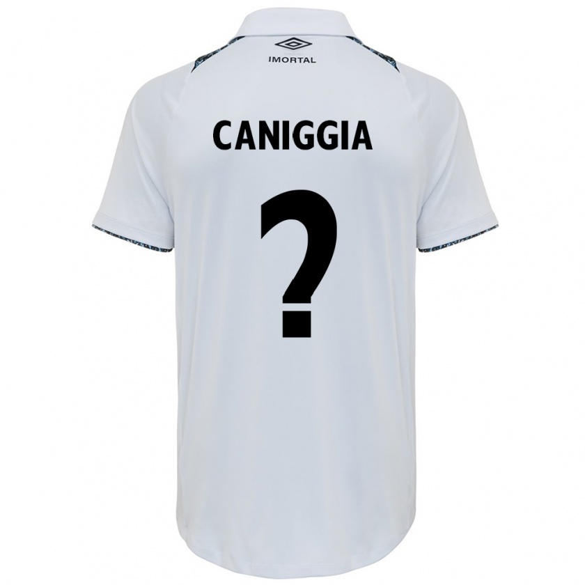 Kandiny Férfi Lucas Caniggia #0 Fehér Kék Idegenbeli Jersey 2024/25 Mez Póló Ing