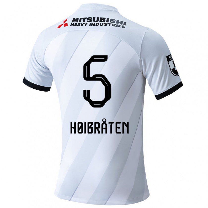 Kandiny Férfi Marius Høibråten #5 Fehér Szürke Idegenbeli Jersey 2024/25 Mez Póló Ing