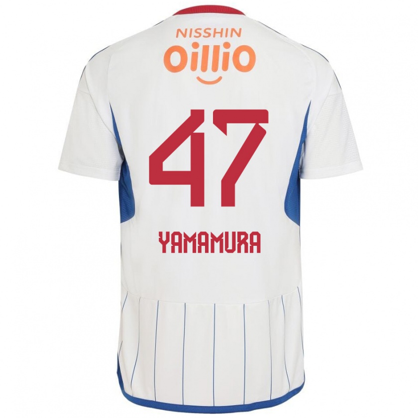 Kandiny Férfi Kazuya Yamamura #47 Fehér Kék Piros Idegenbeli Jersey 2024/25 Mez Póló Ing