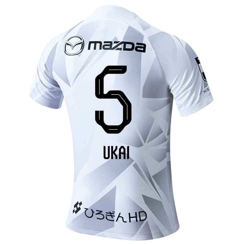 Kandiny Férfi Hiroto Ukai #5 Fehér Szürke Fekete Idegenbeli Jersey 2024/25 Mez Póló Ing